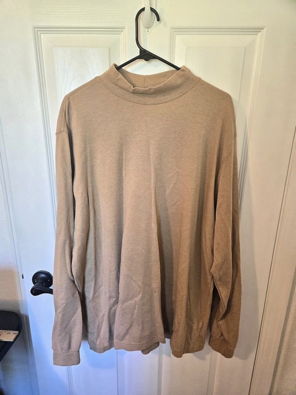 Vintage Lands' End Mock Turtleneck Long Sleeve Tee Beige XXL